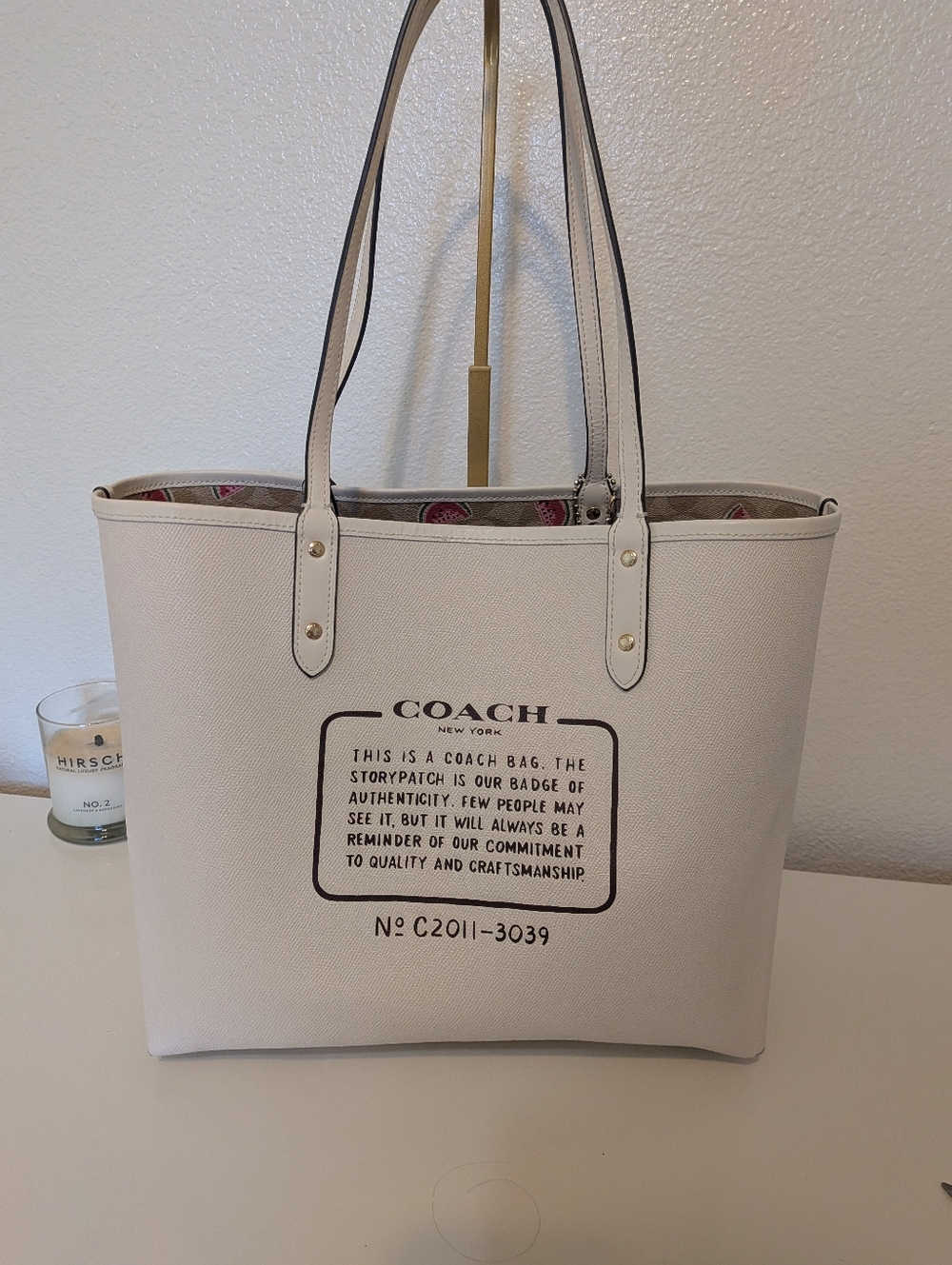 Coach Signature Watermelon Reversible Tote - Picture 4 of 10
